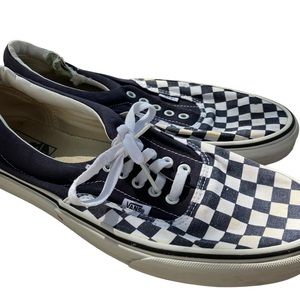 Vans Classic Checkered Lace-up Shoes Blue White Men's 10.5